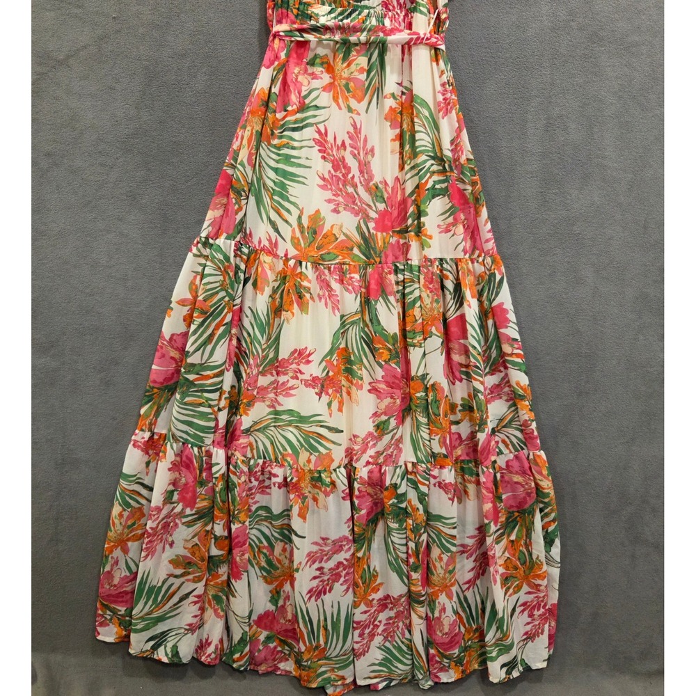 Baltic Born Floral Tiered Maxi Dress Women XL Boho Tropical Ruffle Resort Beach - Picture 6 of 11